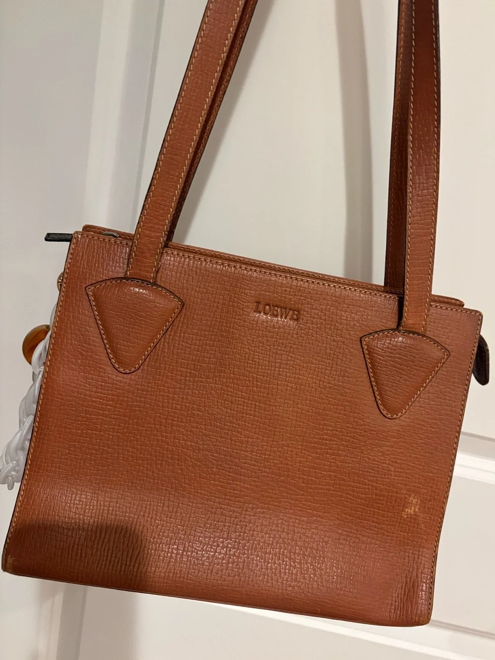 LOEWE Shoulder Tote Bag Brown Grain Leather - Picture 3 of 12